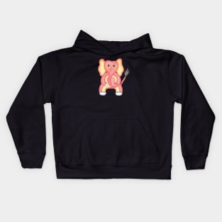 Cute pink elephant exercise. Kids Hoodie